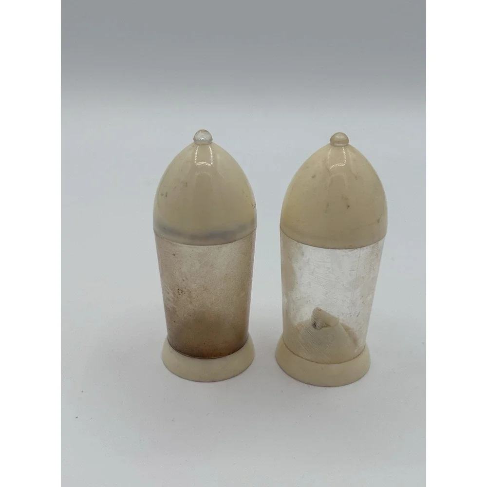 Vintage Stanhome Salt & Pepper Ball Point Self Sealing Shakers - Plastic